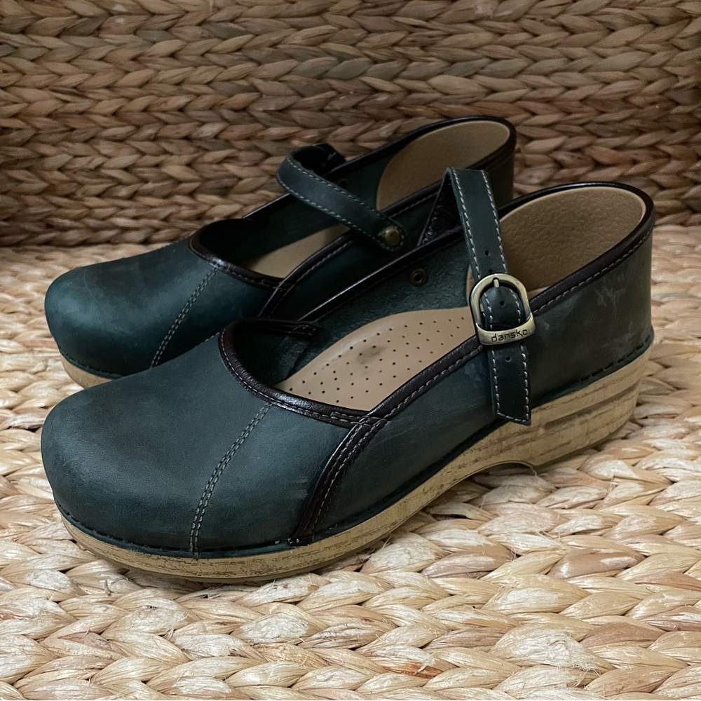 Dansko Marcelle‎ Pro Maryjane Clogs Emerald Green Leather